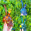 Spooky Skull Dried Floral Glass Water Pipe/Dab Rig