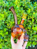 Spooky Skull Dried Floral Glass Water Pipe/Dab Rig