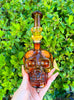 Spooky Skull Dried Floral Glass Water Pipe/Dab Rig