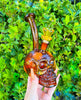 Spooky Skull Dried Floral Glass Water Pipe/Dab Rig