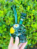 Spooky Skull Dried Floral Glass Water Pipe/Dab Rig