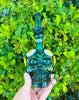 Spooky Skull Dried Floral Glass Water Pipe/Dab Rig