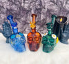 Spooky Skull Dried Floral Glass Water Pipe/Dab Rig