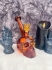 Spooky Skull Dried Floral Glass Water Pipe/Dab Rig
