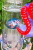 Lotus 16in Purple Wig Wag Double Tree Perc Glass Water Pipe/Dab Rig