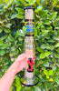 Lotus 16in Black Green Wig Wag Double Tree Perc Glass Water Pipe/Dab Rig