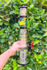Lotus 16in Black Green Wig Wag Double Tree Perc Glass Water Pipe/Dab Rig