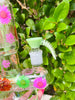 Milky Green 16 Inch Dried Floral Triple Perc Glass Water Pipe/Dab Rig