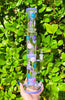 Milky Purple 16 Inch Dried Floral Double Perc Glass Water Pipe/Dab Rig
