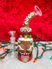 Angry Green Gingerbread Man Fiend Bent Neck Glass Water Pipe/Rig