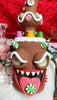 Angry Green Gingerbread Man Fiend Bent Neck Glass Water Pipe/Rig