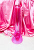 Pink neon iridescent 16 inch bong on pink background super girly and cute