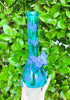 Side profile of the blue butterfly 10" beaker bong