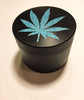 Herb Grinder Teal Weed Leaf Glitter Custom Spice Grinder 4 Piece 55mm W/ Cleaning Tool