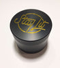 Herb Grinder Gold Foil StayLit Custom Black Spice Grinder 4 Piece 55mm W/ Cleaning Tool
