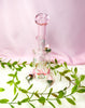 Pink Magical Mushroom Bent Neck Glass Water Pipe/Dab Rig