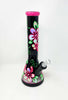 Glow In The Dark Hawaiian Flower Hibiscus Beaker Glass Water Pipe/Bong