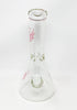 Pink StayLit Crystal 12in Beaker Glass Water Pipe/Bong