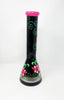 Glow In The Dark Hawaiian Flower Hibiscus Beaker Glass Water Pipe/Bong