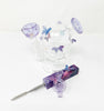 Purple Butterfly Dome Glass Water Pipe/Dab Rig