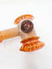 Amber Gold Fumed Dichroic Glass Hand Pipe/Hammer Bubbler