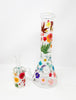 Rainbow Dried Floral 12 In Beaker Glass Water Pipe/Bong