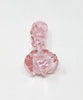 Clear Glass Pink Swirls with Pink Knuckles Glass Hand Pipe