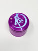 Purple Herb Grinder Iridescent Opal Holographic Moon Crystal 4 Piece 55mm W/ Cleaning Tool