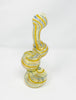 Yellow and Blue Swirl Glass Hand Pipe/Bubbler