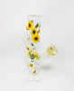 Sunflower Dried Floral 10in Tube Glass Water Pipe/Bong