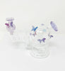 Purple Butterfly Dome Glass Water Pipe/Dab Rig