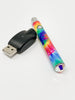 510 Threaded Battery Tie Dye Hippie Colored Crystal Bottom Starter Kit