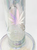 Rainbow Iridescent Weed Leaves StayLit 12in Floral Beaker Glass Water Pipe/Bong