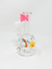 6.5in Pink Rainbow Cloud Rhinestone Bow Glass Hand Pipe/Bong/Dab Rig