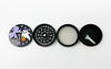 Purple Ghost Crystal Herb Grinder Custom Black Spice Grinder 4 Piece 55mm W/ Cleaning Tool