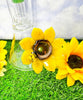 Jade Sunflower 10in Glass Water Pipe/Bong