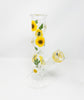 Sunflower Dried Floral 10in Tube Glass Water Pipe/Bong