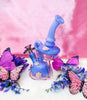 Pink & Purple Iridescent Butterfly Recycler Glass Water Pipe/Dab Rig