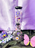 Purple Dried Floral 10 Inch Glass Water Pipe/Bong
