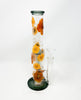 Black Dried Floral Double Perc Glass Water Hand Pipe/Dab Rig