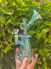 Iridescent 7 Inch Glass Water Pipe/Dab Rig
