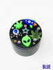 Alien Space Attack Herb Grinder Custom Black Spice Grinder 4 Piece 55mm W/ Cleaning Tool