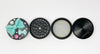 Herb Grinder Teal Bows Weed Leaves Swarovski Crystals Weed Grinder 4 Piece 55mm W/ Cleaning Tool