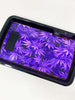 Purple Cannabis Leaves LED Rolling Tray Featuring 7 Colors and Party Mode