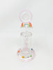 Pink StayLit Rainbow Swarovski Crystal Pearls 8.5in Bent Neck Glass Water Hand Pipe/Dab Rig