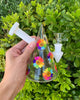 Rainbow Daisy Dried Floral Pyramid Honeycomb Perc Glass Water Hand Pipe/Dab Rig