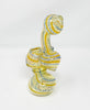 Yellow and Blue Swirl Glass Hand Pipe/Bubbler