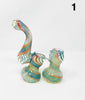 Swirl Double Chamber Glass Hand Pipe/Bubbler