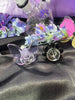 Purple Dried Floral 10 Inch Glass Water Pipe/Bong