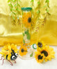 Sunflower Dried Floral 11in Beaker Glass Water Pipe/Bong